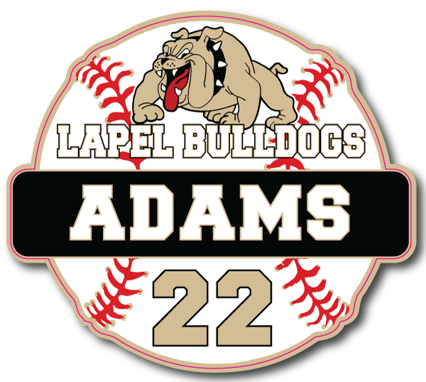 Lapel Bulldogs Baseball sign for Adams #22